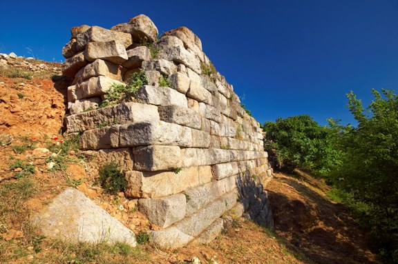 Part of the ancient wall at Stagira